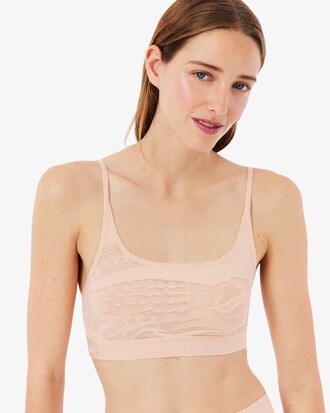 Mesh-Bralette mit Krokodil-Detail