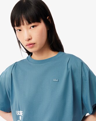 T-Shirt mit Druck und Fledermausärmeln