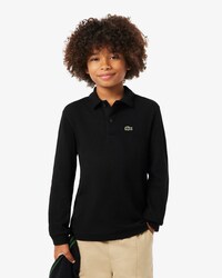 Polohemd aus Petit Piqu&eacute; mit langen &Auml;rmeln