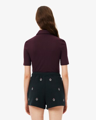 Slim Fit-Polohemd aus Stretch-Piqu&eacute; mit Stickerei
