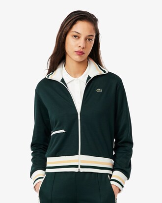 Sweatshirt mit Rei&szlig;verschluss und Streifendetails