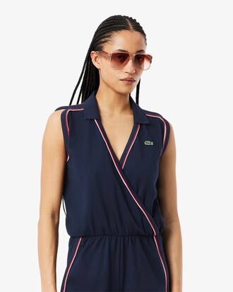 Ärmelloser Jumpsuit im Polostil