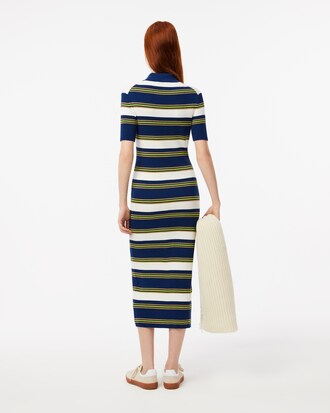 Regular Fit-Hemdkleid aus gestreiftem Rippstrick