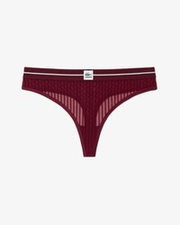 Tangas aus Mesh mit Samtstreifen
