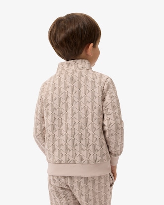Fleece-Hoodie mit Rei&szlig;verschluss und Monogramm