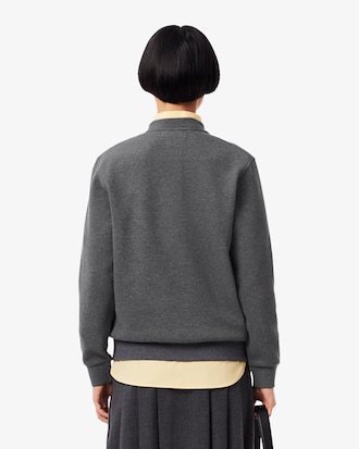 Relaxed Fit-Sweatshirt aus Piqu&eacute; mit Rundhalsausschnitt