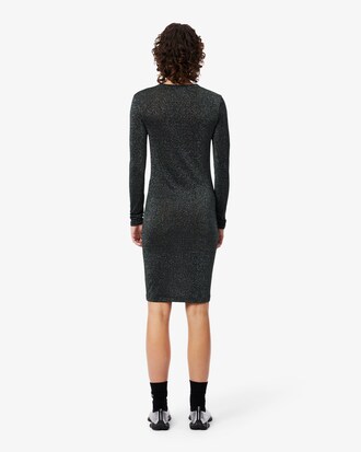 Slim Fit-Kleid mit langen &Auml;rmeln und Metallic-Optik