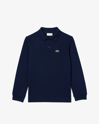Polohemd aus Petit Piqué mit langen Ärmeln