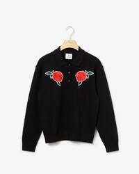 Kurzer Damen-Pullover mit Poloshirt-Kragen LACOSTE L!VE