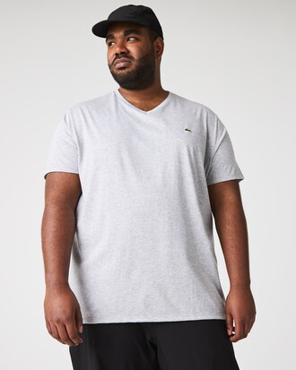 T-Shirt aus leichter Pima-Baumwolle mit V-Ausschnitt