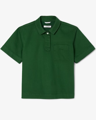 Oversized-Polohemd aus Denim
