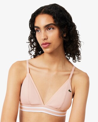 Triangle-Bralette aus Baumwoll-Rippstrick