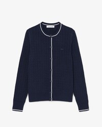 Gestreifter Cardigan aus Strick mit Zopfmuster