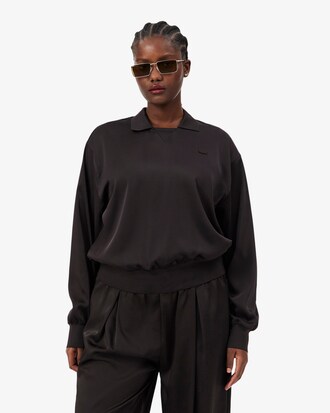 Relaxed Fit-Polohemd aus Satin