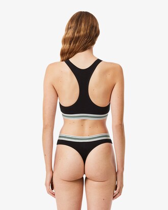 Sport-BH aus Stretch-Baumwolle mit kontrastierenden Streifen