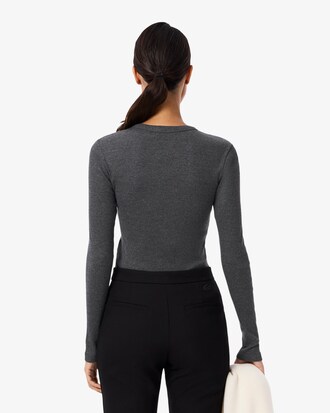 Slim Fit-T-Shirt aus gerippter Baumwolle