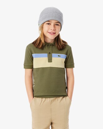Polohemd aus Piqu&eacute; mit Colorblock-Design