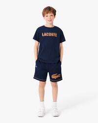 Gestreifte Sportshorts aus Frottee