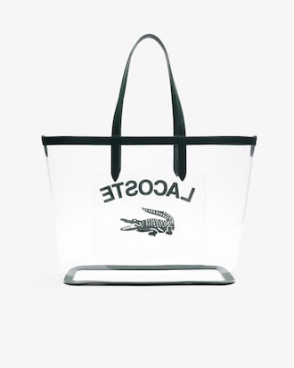 Große transparente Tote Bag Anna mit genarbtem Effekt