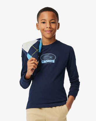 T-Shirt aus schwerer Baumwolle mit Badge-Print