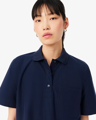 Polokleid aus Popeline mit kurzen &Auml;rmeln