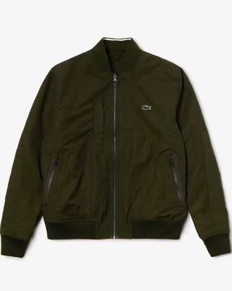 Herren-Bomberjacke aus leichter Baumwolle mit Oberfl&auml;chenstruktur