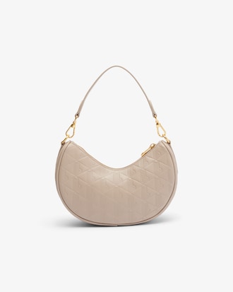 Halbmondförmige Tasche Maheki aus geprägtem Leder