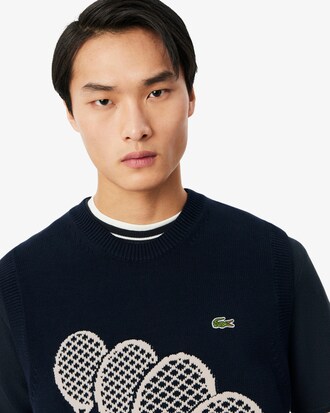 &Auml;rmelloser Pullover aus Baumwoll-Jacquard