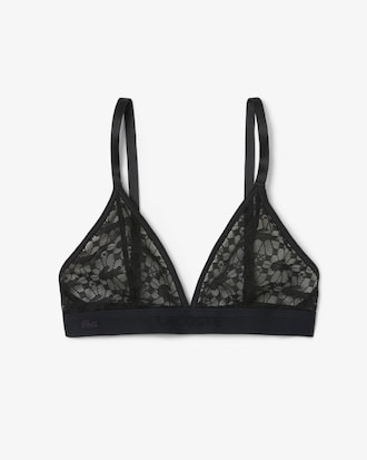 Triangle-Bralette aus Logo-Spitze