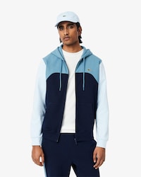 Hoodie mit Reißverschluss und Colorblock-Design