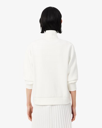 Sweatshirt aus Piqu&eacute; mit Rei&szlig;verschluss und hohem Kragen