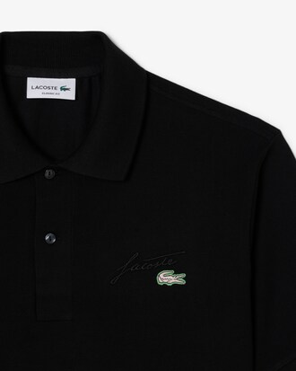 Classic Fit-Polohemd aus Mini-Piqué mit Stickerei