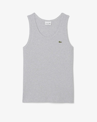 Slim Fit-Tr&auml;gerhemd aus Baumwollrippstrick