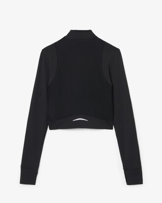 Tennis-Midlayer mit Rei&szlig;verschluss aus Stretch-Materialmix