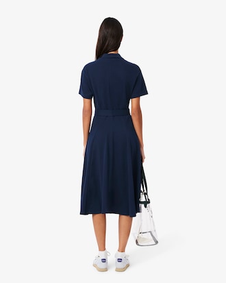 Flared-Polokleid aus Mini-Piqué