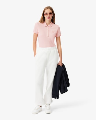 Slim Fit Damen LACOSTE Poloshirt aus Stretch-Baumwoll-Piqu&eacute;