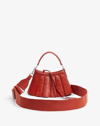 Mini-Tasche Lenglen Runway aus Leder mit Krokodileffekt