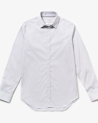 Slim Fit Herren-Hemd aus Baumwoll-Popeline mit Mini-Karos