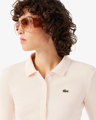Slim Fit-Polohemd L.12.D aus gerippter Baumwolle