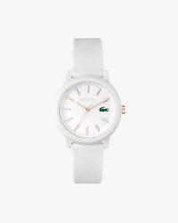 LACOSTE 12.12 Damenuhr mit wei&szlig;em Silikonband