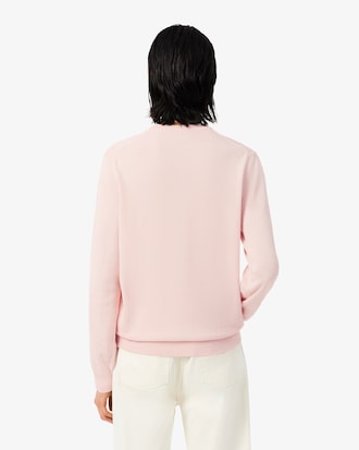 Einfarbiger Pullover aus Baumwolle mit Rundhalsausschnitt