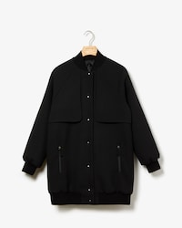 Damen-Bomberjacke aus Woll-Krepp mit gestepptem Futter