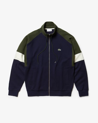 Herren-Sweatshirtjacke mit Stehkragen und Colorblocks