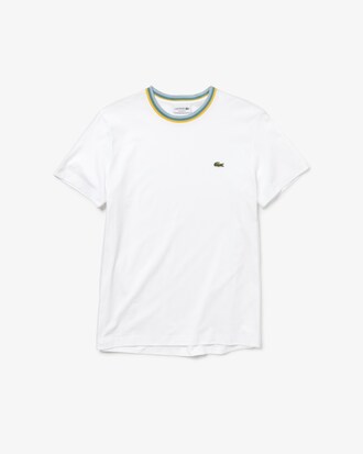 Herren-Rundhals-T-Shirt aus gestreiftem Baumwolljersey