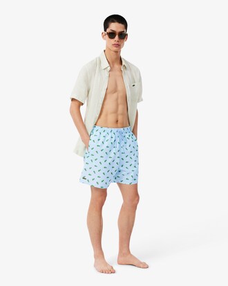 Halblange Badehose mit Kroko-Print