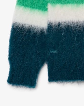 Runway Streifen-Piqu&eacute;-Pullover aus aufgerautem Alpakawollgemisch