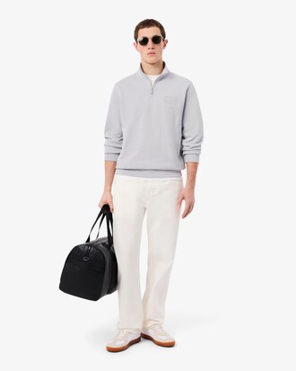 Sweatshirt mit hohem Nacken, Tiefpr&auml;gung und Rei&szlig;verschluss