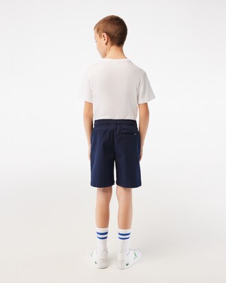Shorts aus Stretch-Baumwollgabardine