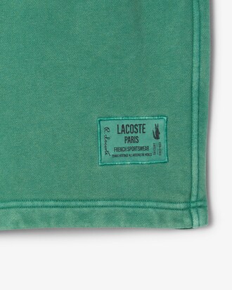 Shorts aus Baumwollfleece mit verwaschenem Effekt