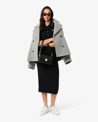 Slim Fit-Polokleid mit Strass-Krokodil